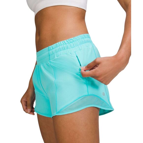 Lululemon Hotty Hot Low-Rise Lined Short 4" Electric Turquoise - Picture 3 of 9